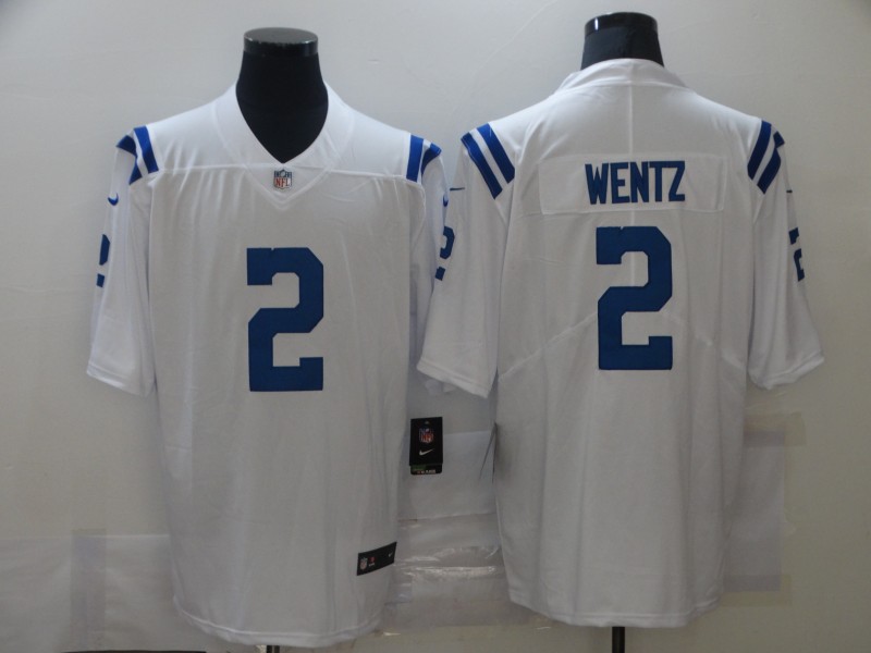 Men's Indianapolis Colts #2 Carson Wentz White Vapor Untouchable Limited Stitched Jersey